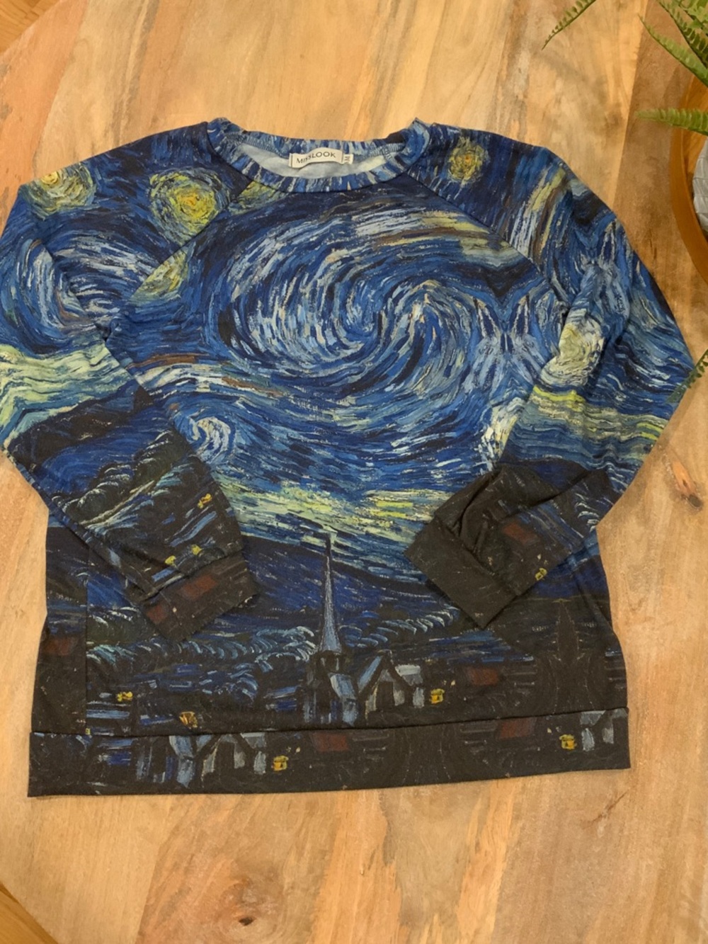 Men’s 'Starry Night' Blue Print Crewneck top